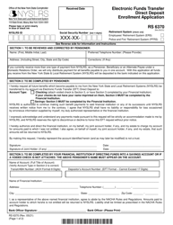 Form RS6370 &quot;Electronic Funds Transfer Direct Deposit Enrollment Application&quot; - New York