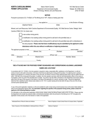 North Carolina Mining Permit Application - North Carolina, Page 17