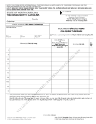 Document preview: Form AOC-CR-122 Indictment - North Carolina (English/Vietnamese)