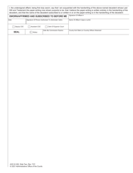 Form AOC-E-302 Affidavits for Probate of Holographic Will - North Carolina, Page 2