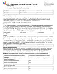 Form SFN61046 &quot;Title I Schoolwide Statement of Intent - Poverty Percentage&quot; - North Dakota