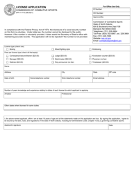 Form SFN11710 &quot;License Application&quot; - North Dakota