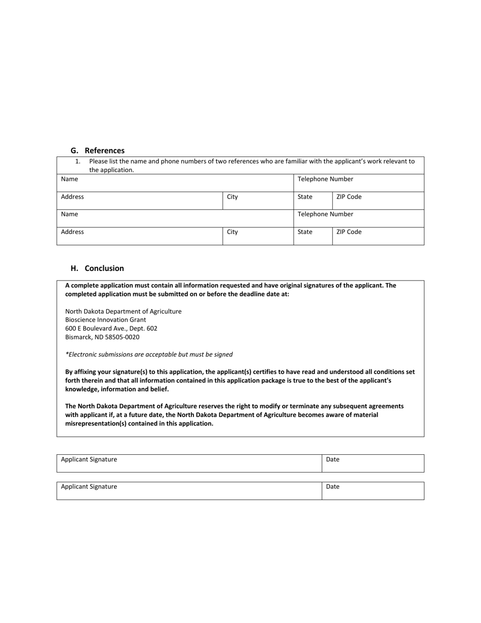 Bioscience Innovation Grant Program Application - North Dakota, Page 9