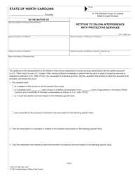 Form AOC-CV-780 &quot;Petition to Enjoin Interference With Protective Services&quot; - North Carolina