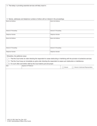 Form AOC-CV-780 Petition to Enjoin Interference With Protective Services - North Carolina, Page 2
