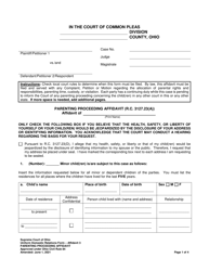 Document preview: Affidavit 3 Parenting Proceeding Affidavit (R.c. 3127.23(A)) - Ohio