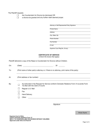 Uniform Domestic Relations Form 12 Reply to Counterclaim for Divorce Without Children - Ohio, Page 3