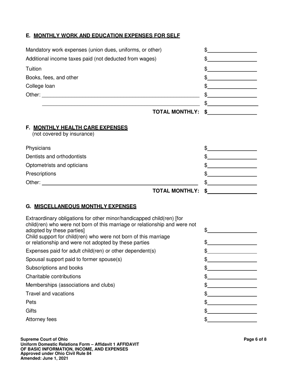 Affidavit 1 Download Fillable Pdf Or Fill Online Affidavit Of Basic 