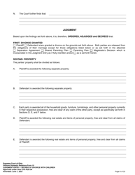Uniform Domestic Relations Form 15 Judgment Entry - Decree of Divorce With Children - Ohio, Page 6