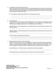Uniform Domestic Relations Form 20 Shared Parenting Plan - Ohio, Page 3
