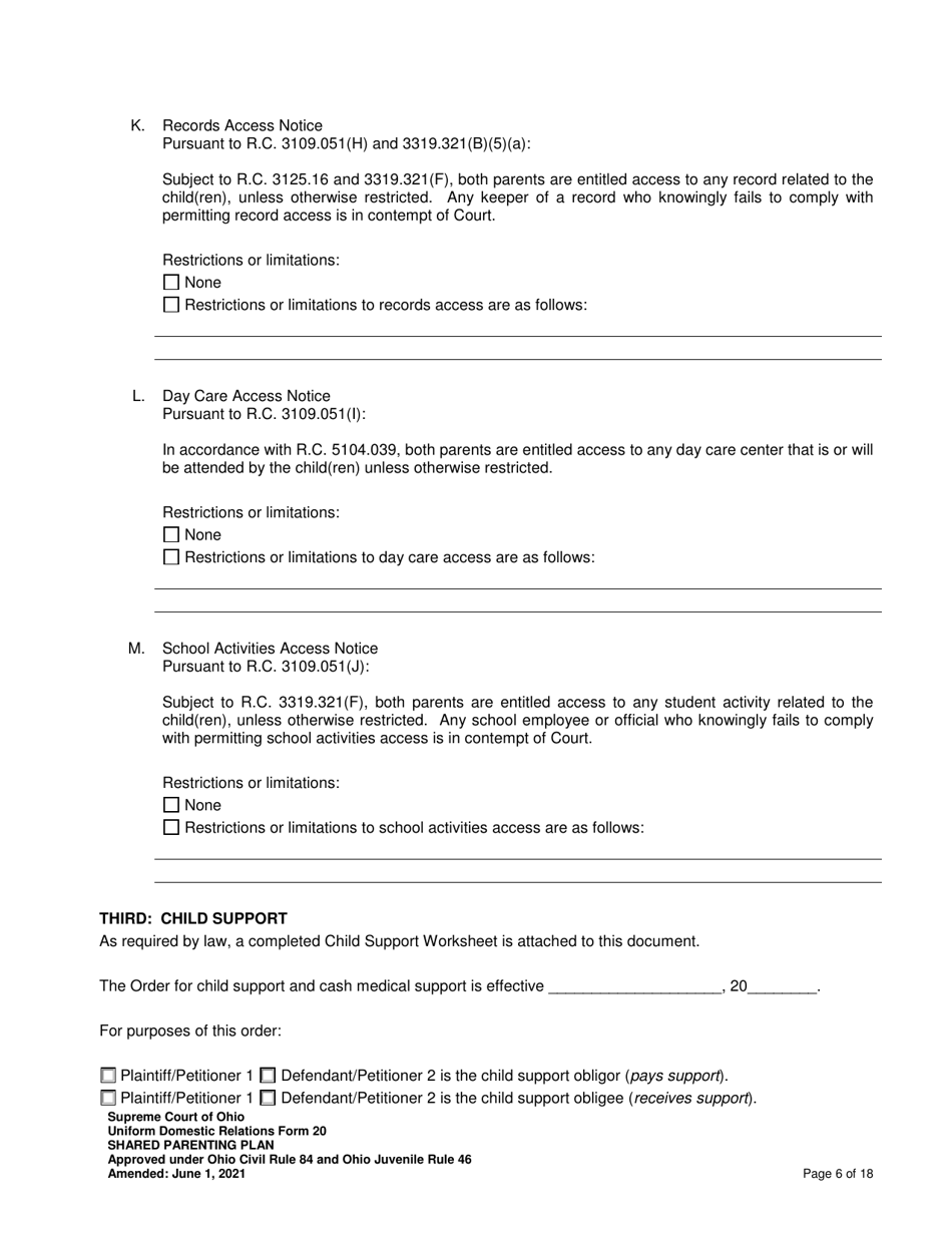 Uniform Domestic Relations Form 20 Download Fillable PDF or Fill Online ...