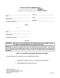 Uniform Domestic Relations Form 13 Reply to Counterclaim for Divorce With Children - Ohio