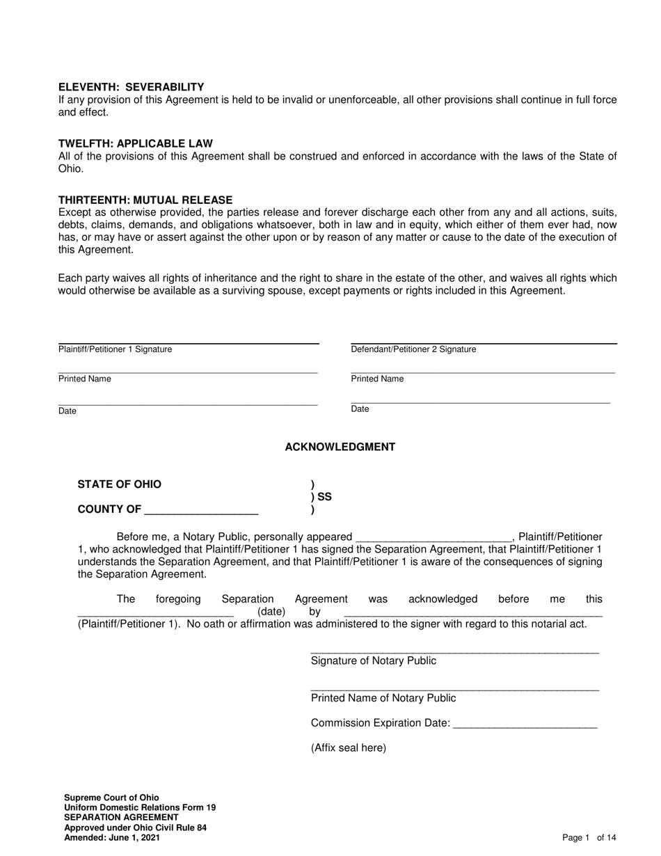 Uniform Domestic Relations Form 19 Download Fillable PDF or Fill Online ...