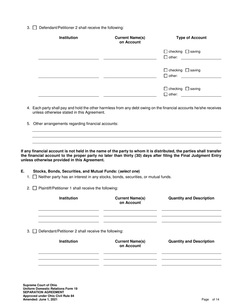 Uniform Domestic Relations Form 19 Download Fillable PDF or Fill Online ...