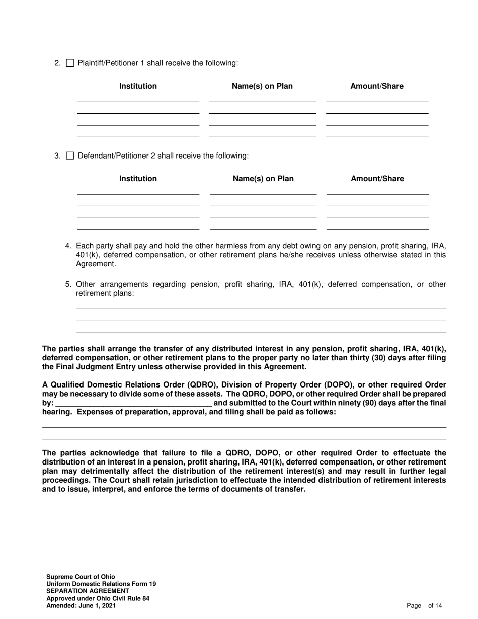 Uniform Domestic Relations Form 19 Download Fillable Pdf Or Fill Online