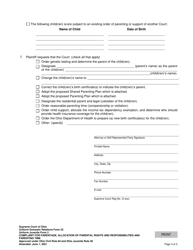 Uniform Domestic Relations Form 23 (Uniform Juvenile Form 2) Complaint for Parentage, Allocation of Parental Rights and Responsibilities (Custody), and Parenting Time (Companionship and Visitation) - Ohio, Page 3