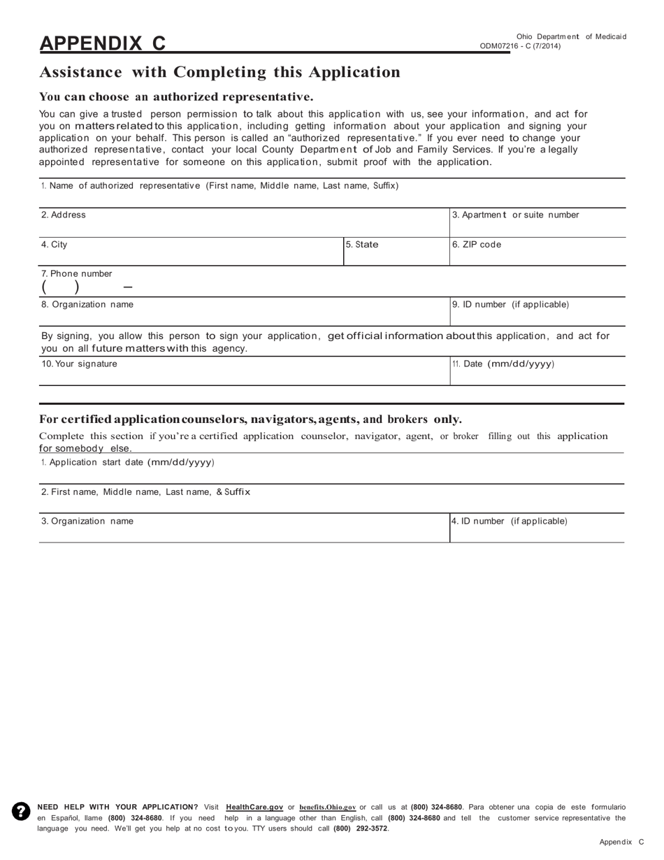 Form ODM07216 Application for Health Coverage and Help Paying Costs - Ohio, Page 14