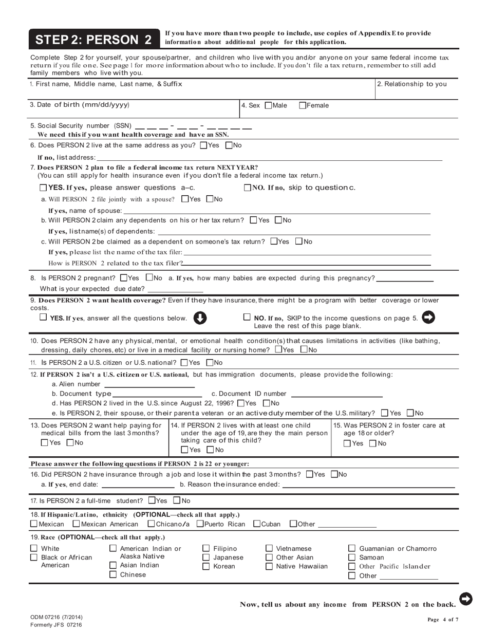 Form ODM07216 - Fill Out, Sign Online and Download Fillable PDF, Ohio ...