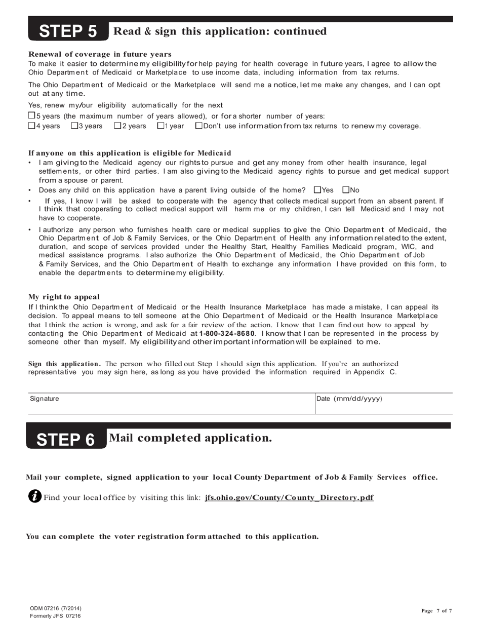 Form ODM07216 Application for Health Coverage and Help Paying Costs - Ohio, Page 9