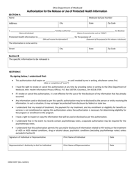 Form ODM03397 &quot;Authorization for the Release or Use of Protected Health Information&quot; - Ohio