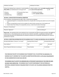 Form ODM07000 Hospital Exemption From Preadmission Screening Notification - Ohio, Page 2