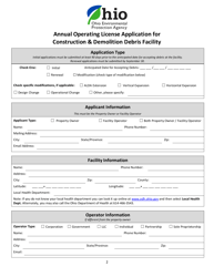 License Application for Construction &amp; Demolition Debris Facilities - Ohio, Page 2
