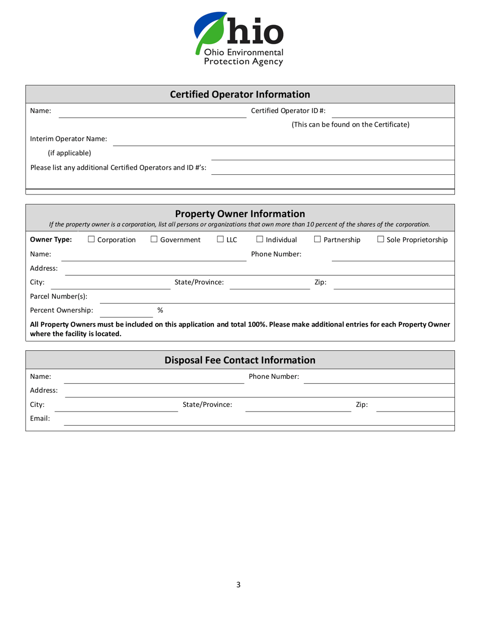 License Application for Construction  Demolition Debris Facilities - Ohio, Page 3