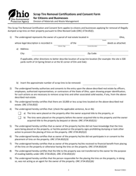 Scrap Tire Removal Certifications and Consent Form for Citizens and Businesses - Ohio, Page 2