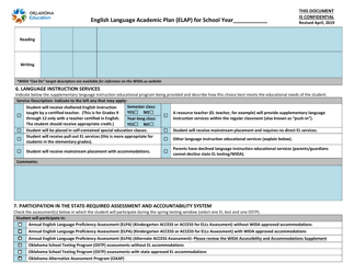English Language Academic Plan (Elap) - Oklahoma, Page 2