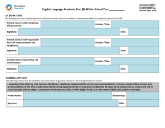 English Language Academic Plan (Elap) - Oklahoma, Page 4