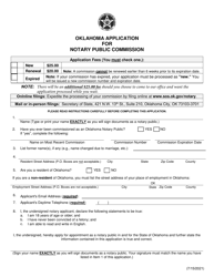 Oklahoma Application for Notary Public Commission - Oklahoma, Page 2