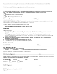 Temporary Sales License Application - for Profit - Oregon, Page 3