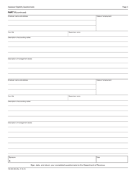 Form 150-800-065 Assessor Eligibility Questionnaire - Oregon, Page 3