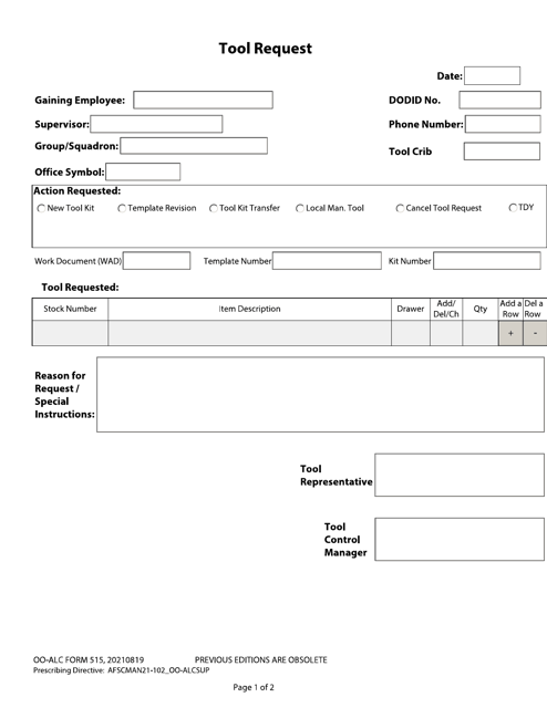 OO-ALC Form 515 Tool Request