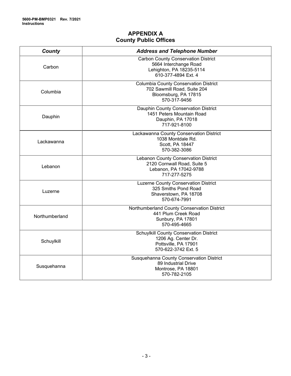 Instructions for Form 5600-PM-BMP0321 Anthracite Underground Mine Permit Application - Pennsylvania, Page 3