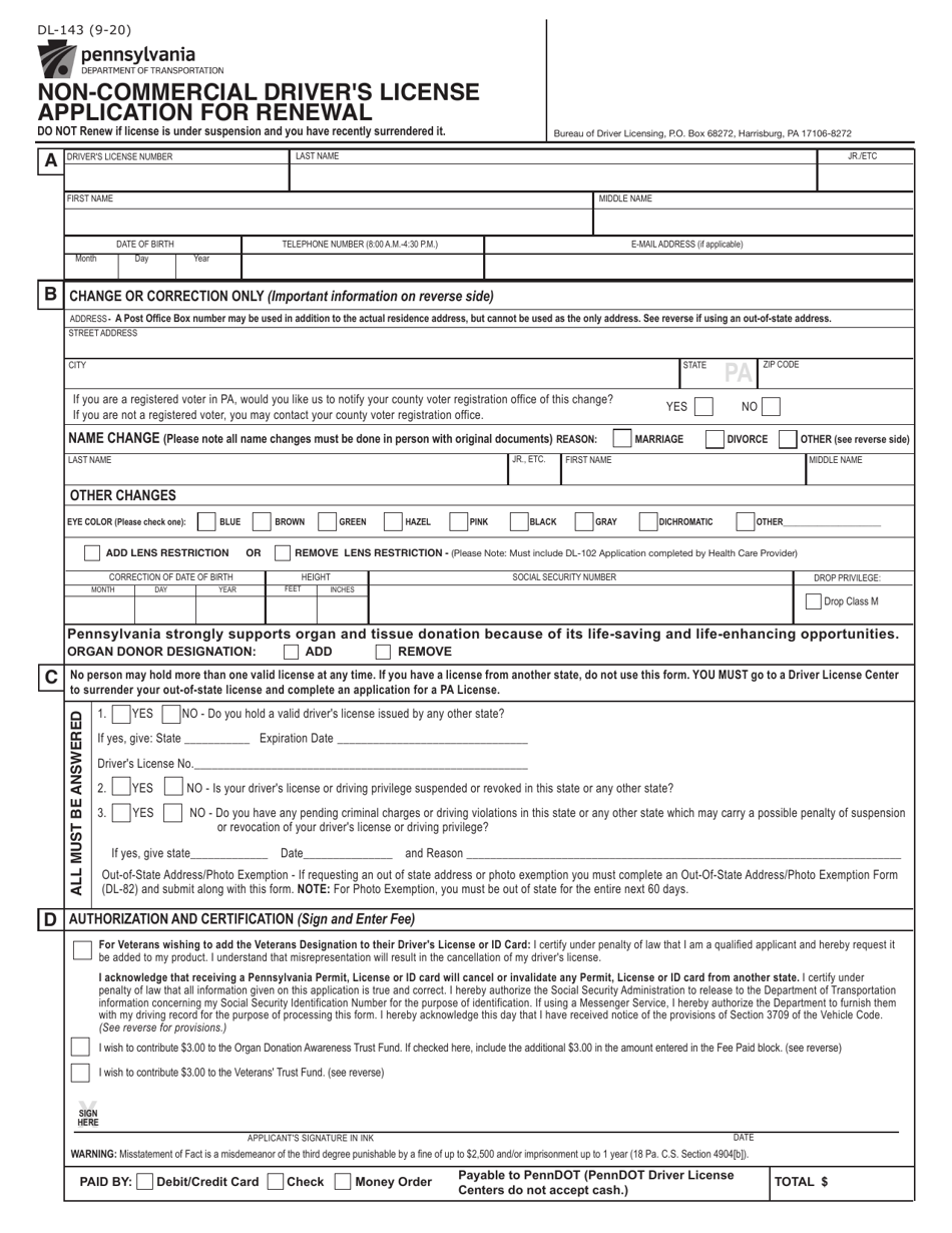 form-dl-143-download-fillable-pdf-or-fill-online-non-commercial-driver-s-license-application-for