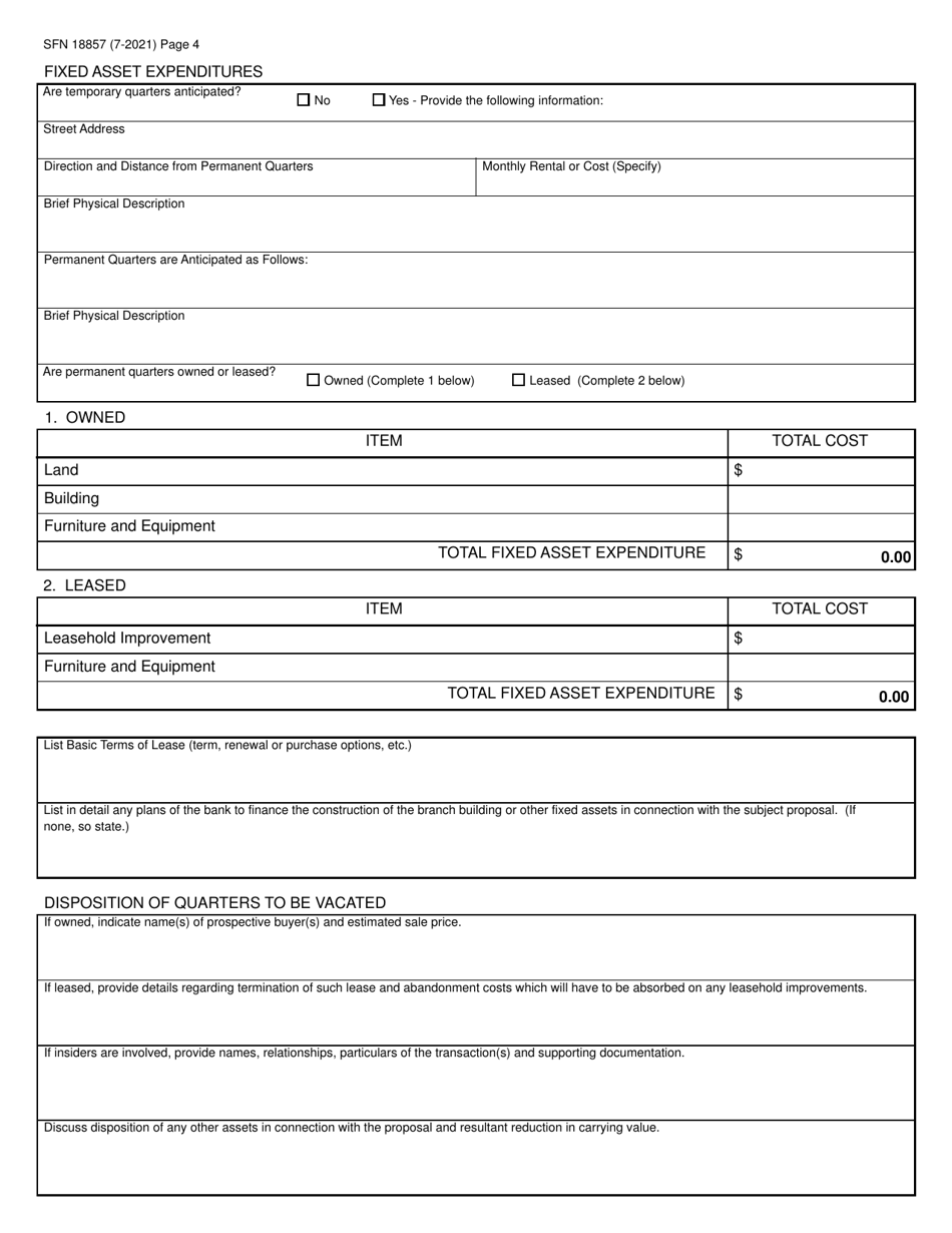 Form SFN18857 Application to Move Main Office or Facility (branch) - North Dakota, Page 4
