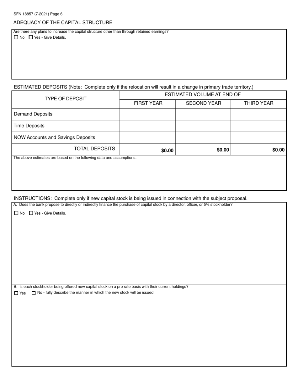 Form SFN18857 Application to Move Main Office or Facility (branch) - North Dakota, Page 6