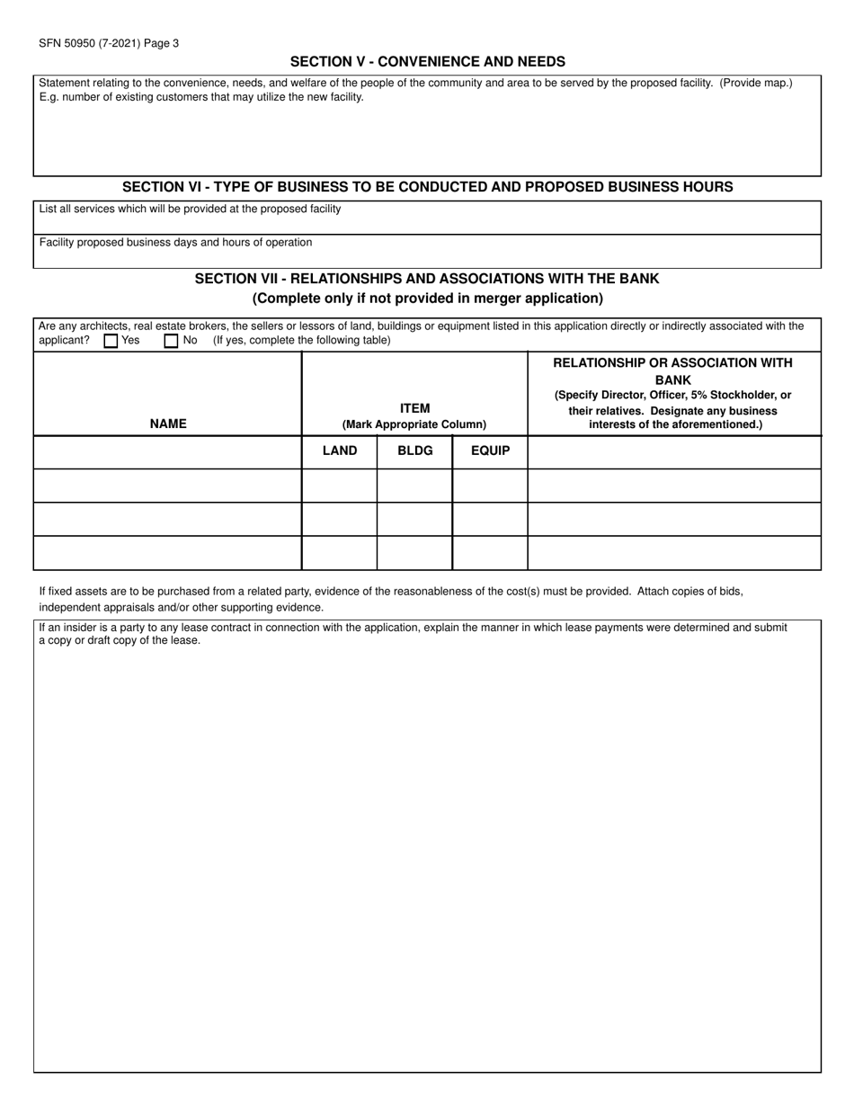 Form SFN50950 Modified Application to Establish a Facility - North Dakota, Page 3