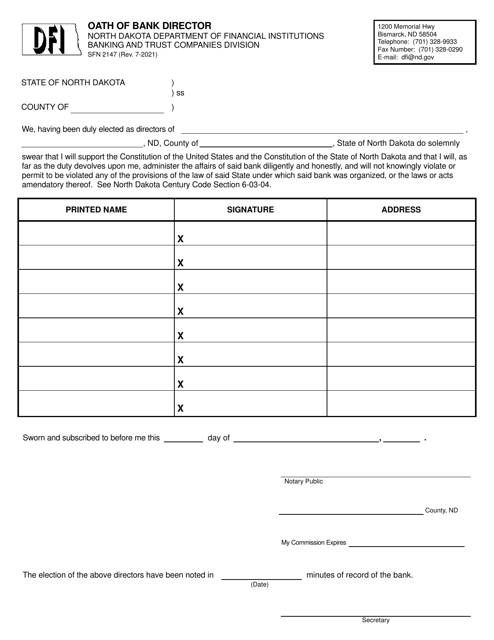 Form SFN2147  Printable Pdf