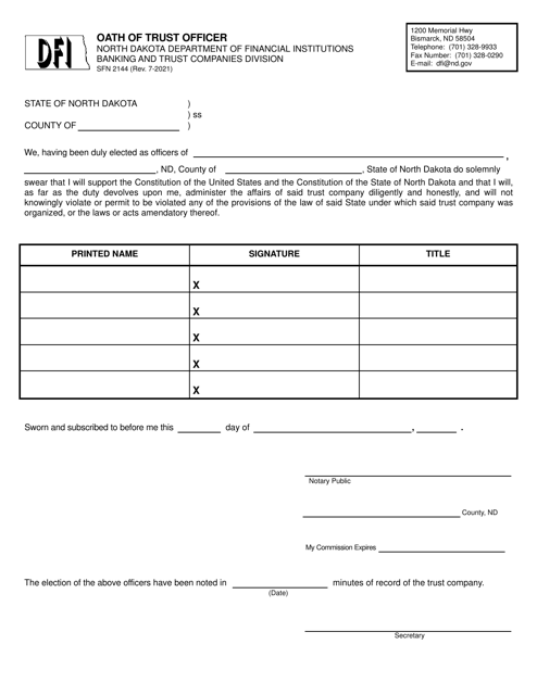 Form SFN2144  Printable Pdf