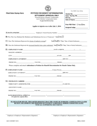 Form LB1120 &quot;Petition for Benefit Determination - Settlement Approval Only&quot; - Tennessee