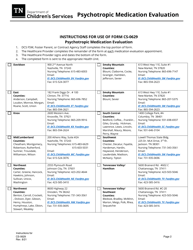 Form CS-0629 Psychotropic Medication Evaluation - Tennessee, Page 2