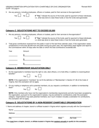 Form OCRP-100 Virginia Exemption Application for Charitable or Civic Organization - Virginia, Page 6