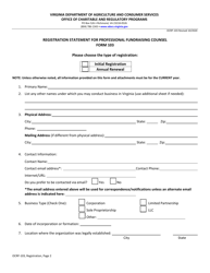 Form OCRP-103 Professional Fundraising Counsel Registration - Virginia, Page 2