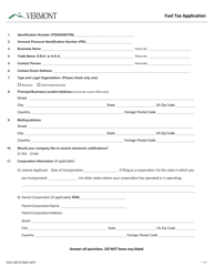 Form CVO-100 Fuel Tax Application - Vermont, Page 2