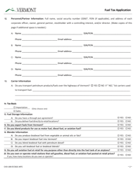 Form CVO-100 Fuel Tax Application - Vermont, Page 3