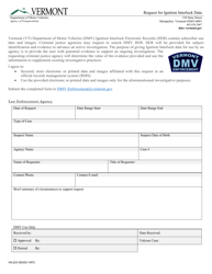 Document preview: Form VN-223 Request for Ignition Interlock Data - Vermont
