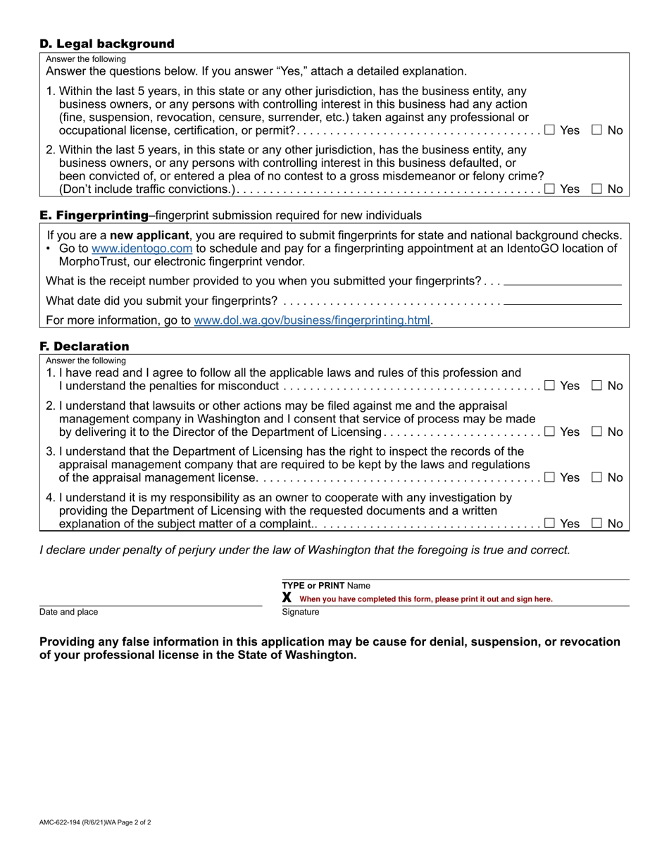 Form AMC622194 Download Fillable PDF or Fill Online Appraisal