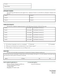 VT Form PVR-326 Application for Addition to the List of Department-Approved Appraisal Firms - Vermont, Page 2